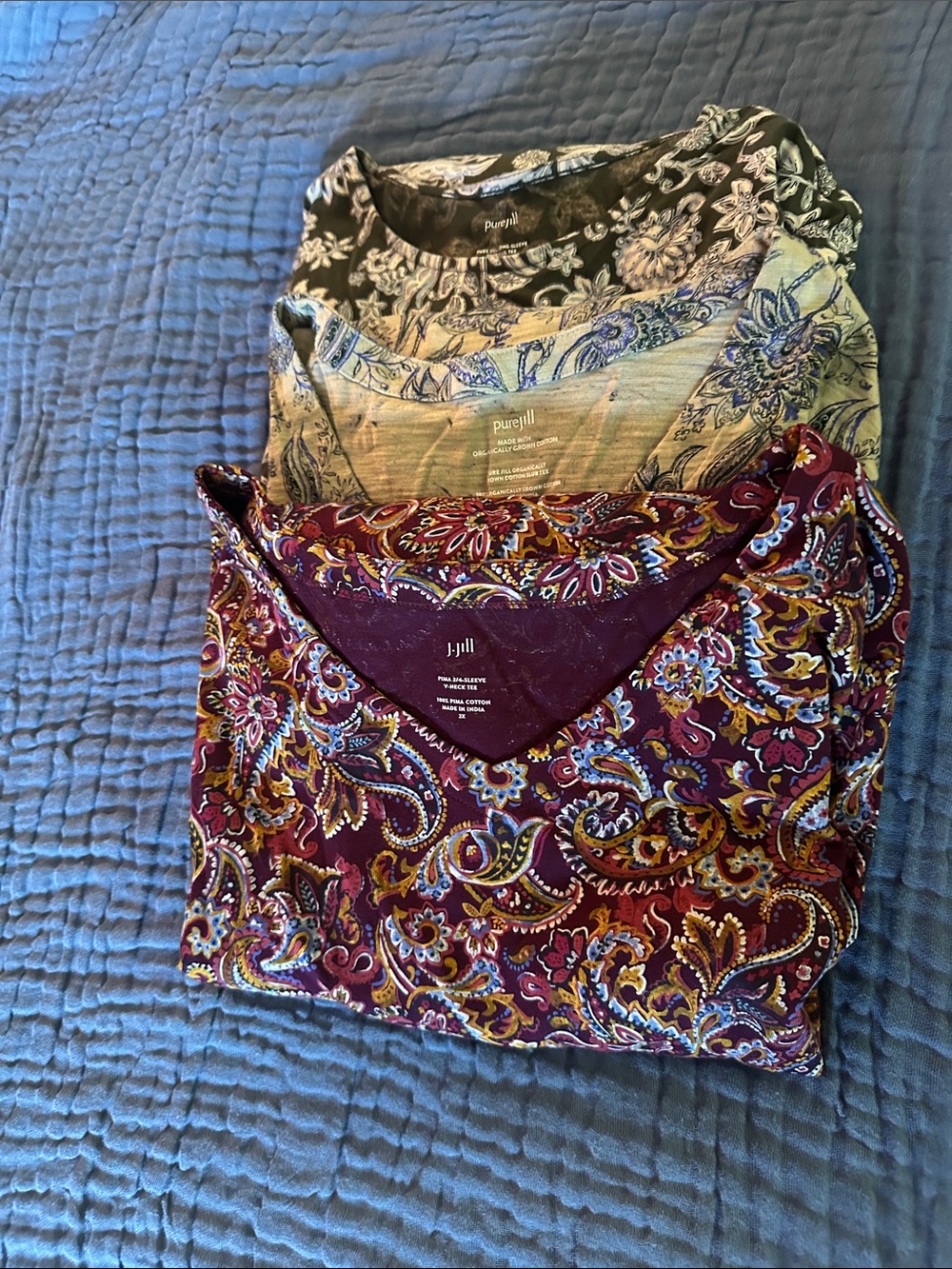 Women's Burgundy Paisley 3 Tops